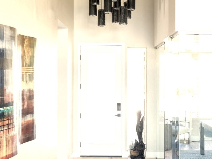 Entryway - mid-sized contemporary marble floor entryway idea