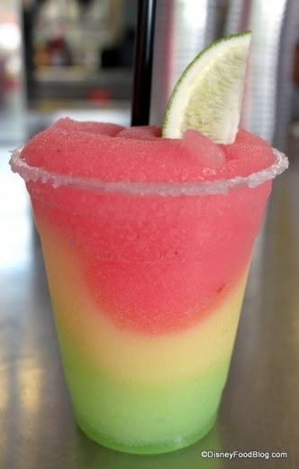 Stop Light Margarita…Strawberry, Melon, And Lime Flavored Frozen Margarita..Making These Soon!